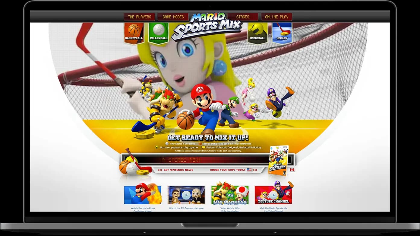 Nintedo: Mario Sports Mix Website