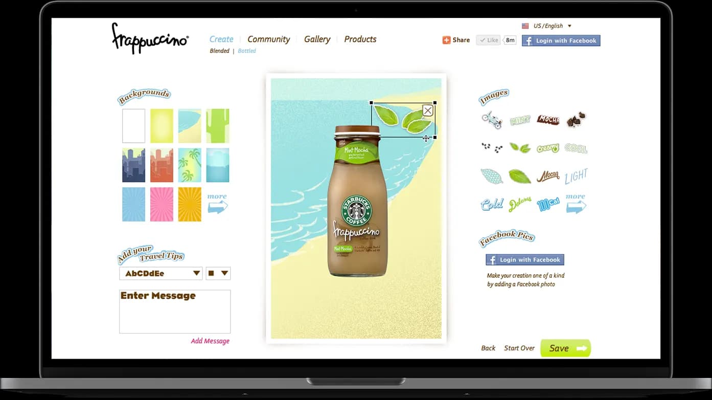 Starbucks Frappuccino Website