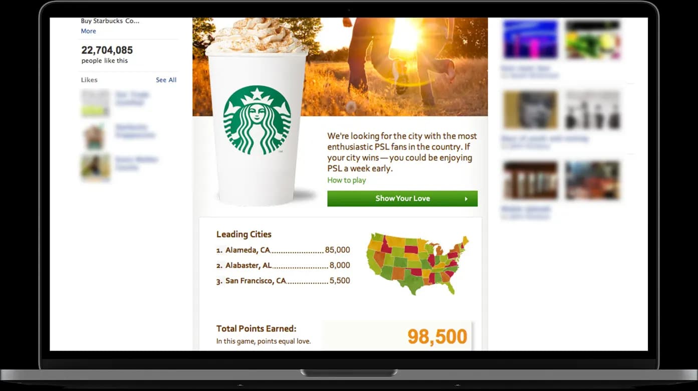 Starbucks Pumpkin Spice Latte Facebook Campaign