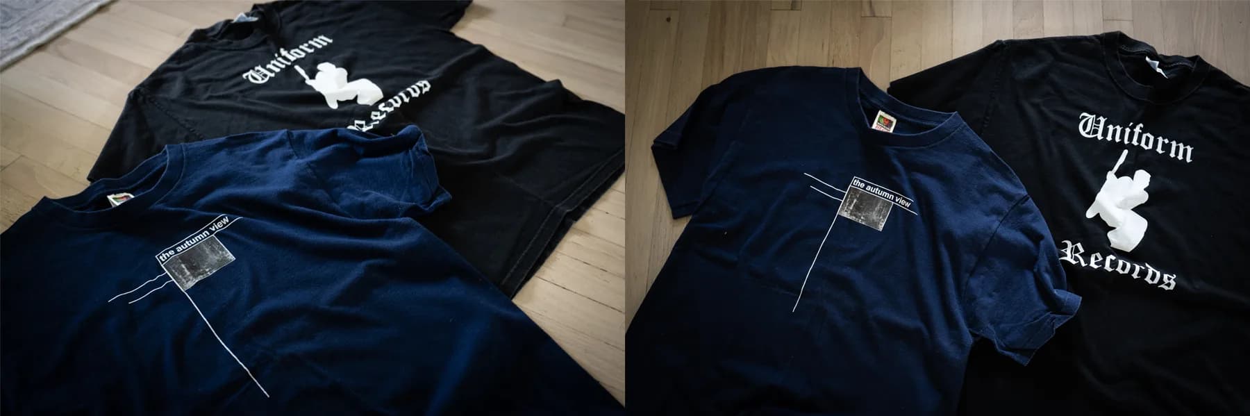 The Autumn View and Uniform Records t-shirts