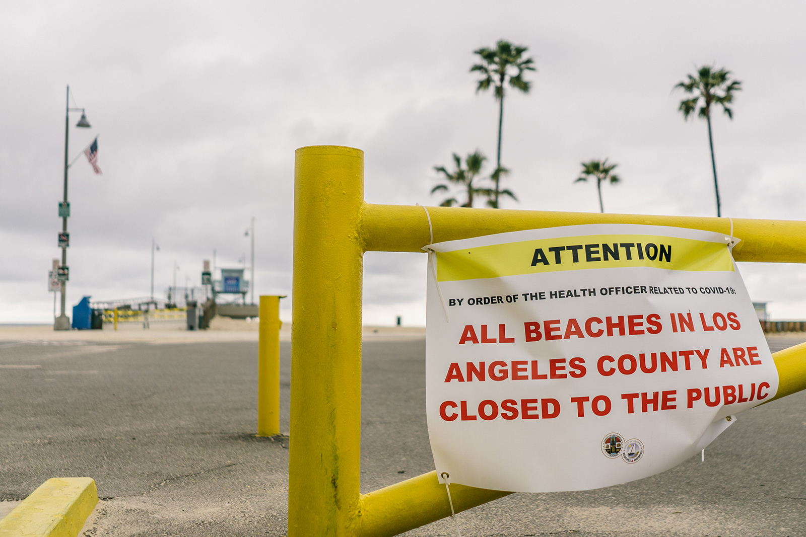 The Venice Beach Fishing Pier closed during the Covid-19 pandemic