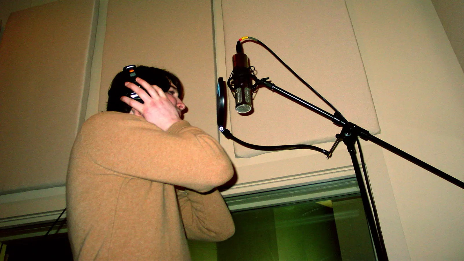 Dan Dufek working on vocals