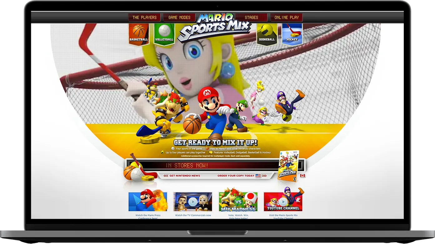 Nintedo: Mario Sports Mix Website