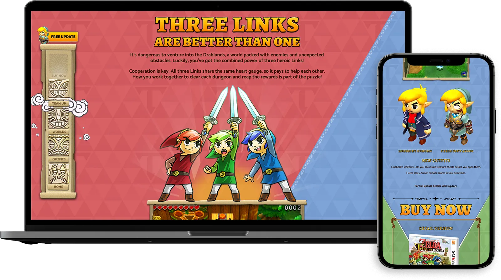 Nintedo: Zelda Tri Force Heroes Website