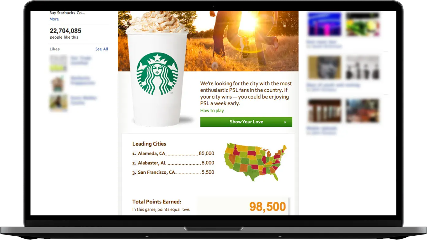 Starbucks Pumpkin Spice Latte Facebook Campaign